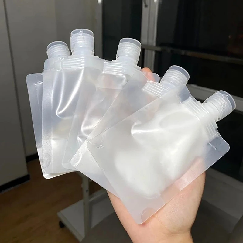 

Transparent Clamshell Packaging Bag Plastic Stand Up Spout Pouch Portable Travel Fluid Makeup Packing Bag for Lotion Shampoo