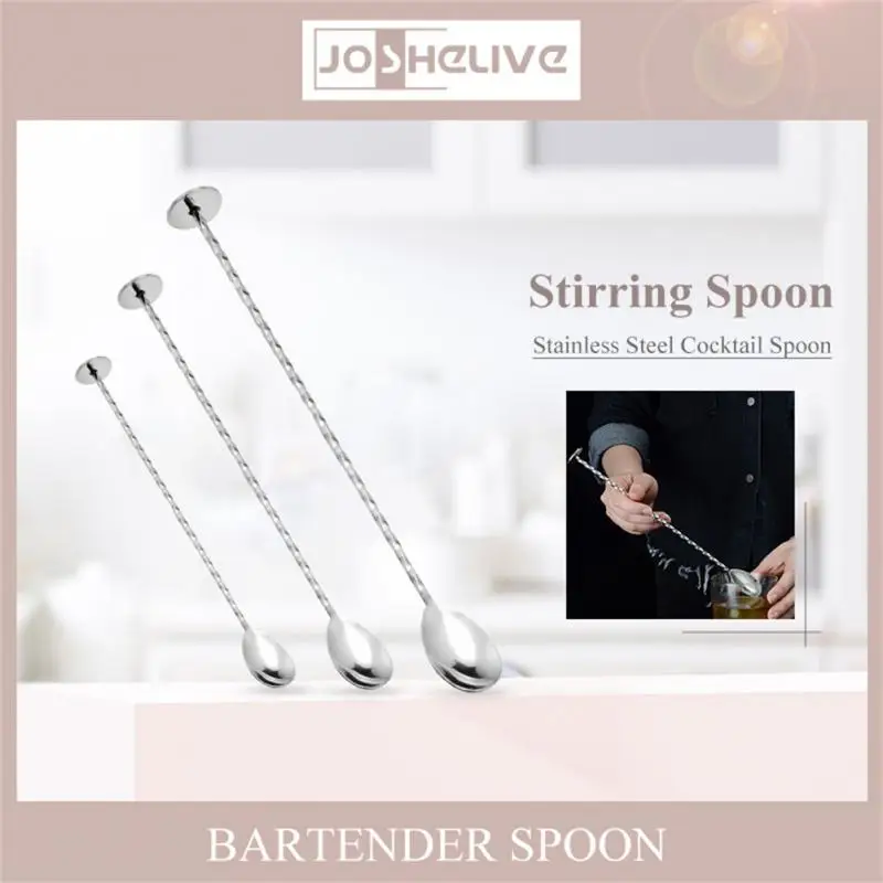 HOT Sale Stainless Steel Threaded Bar Spoon Swizzle Stick Coffee Cocktail Mojito Wine Spoons Barware Bartender Tools Accessories