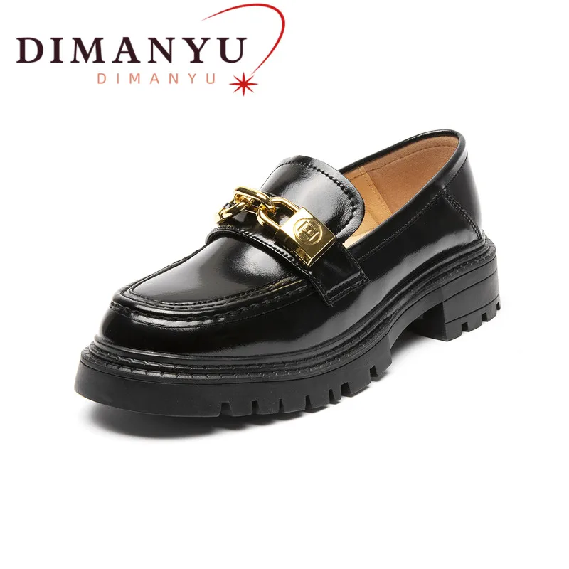 DIMANYU Women Loafers Spring Genuine Leather Platform Shoes Women Large Size Fashion British Style Female Penny Shoes Sneakers