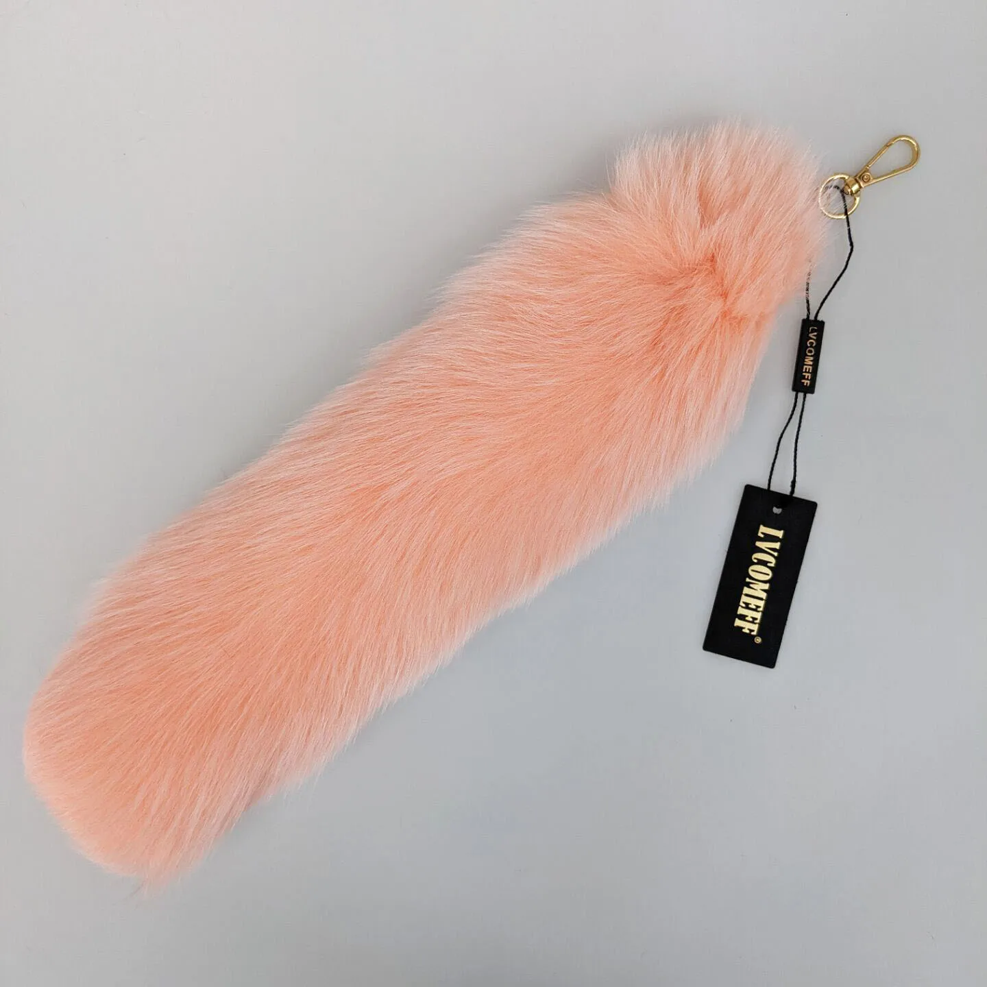 Luxurious Natural Fox Fur Tail Keychain - Chic Y2K Fashion Accessory, 40 cm