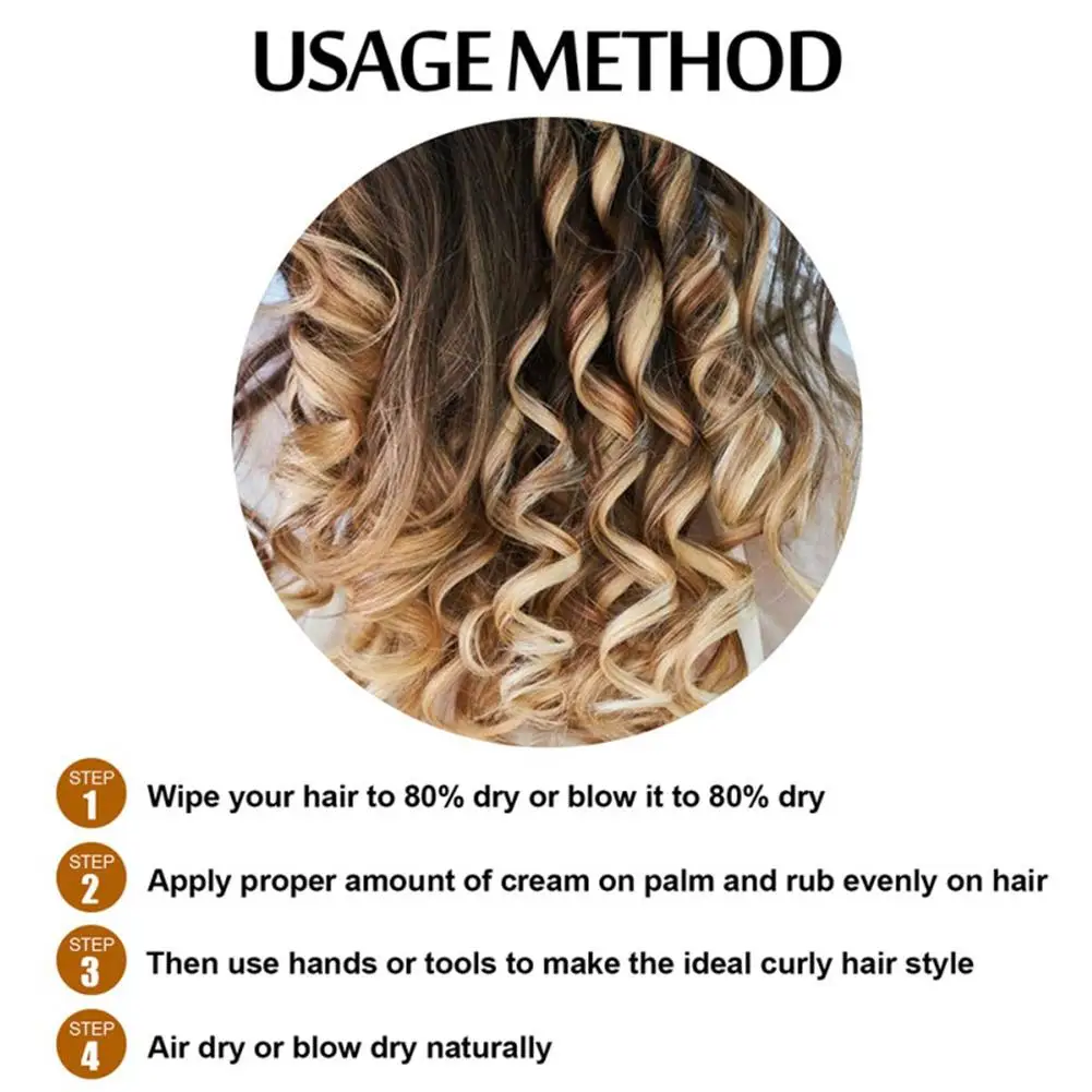 Description Picture 6 of itemHair Volumizing Cream Hair Conditioner 50ml Volume Lift Styling Mousse Curly Hair Elastin Curl Defining Cream for Wavy Hairs