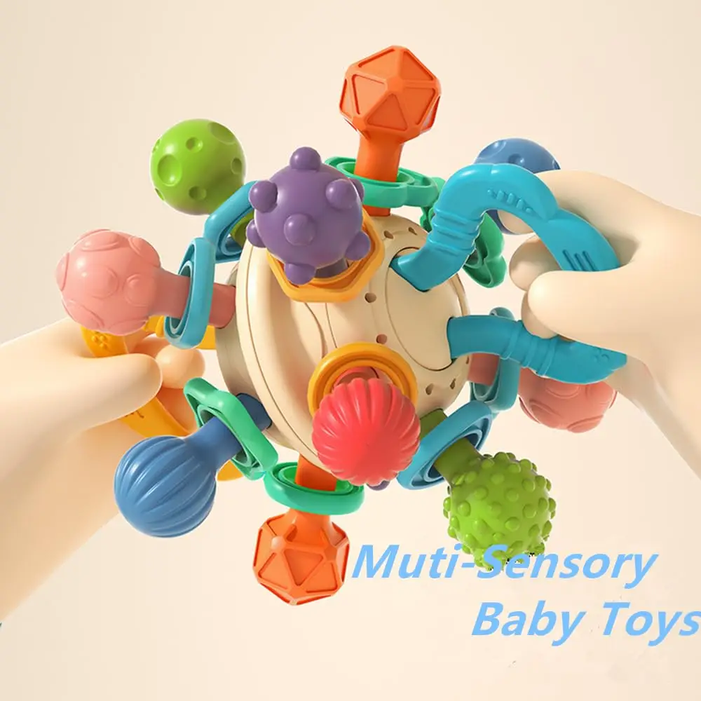 Baby Development Toys 0 6 12 Months Sensory Baby Teether Rattle Ball Educational Baby Toys Soft Teething Toys Games For Babies 3