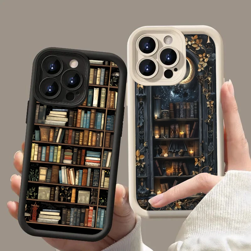 Creative Bookshelf Shockproof Silicone Phone Case