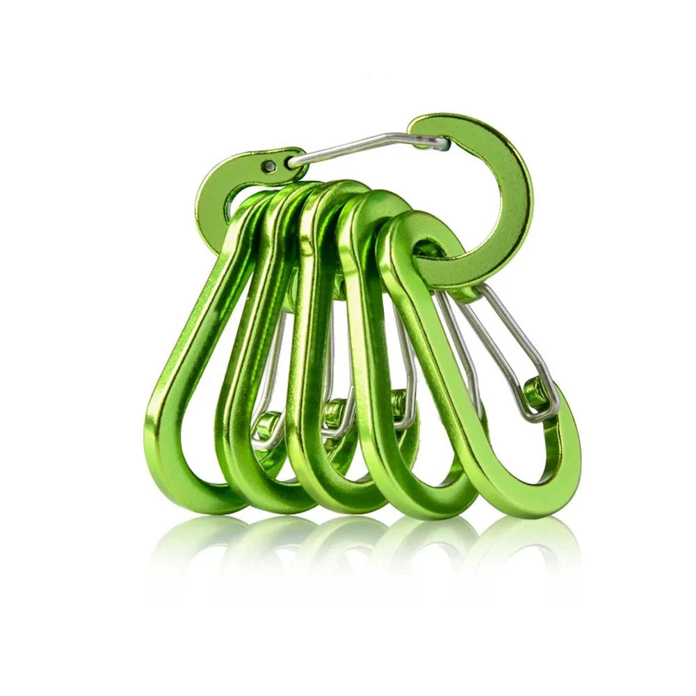 6/12pcs Multi Tool Mountaineering Buckle Steel Outdoor Camping Small Carabiner Clips Fishing Climbing Accessories