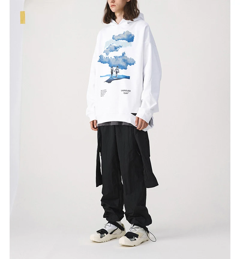 carhartt hoodie Oversized Hip-hop Men's Pullover Happy Kids Digital Print Men Fashion Streewear Unique Fashion Fleece Long Sleeves Hoodies plain white hoodie