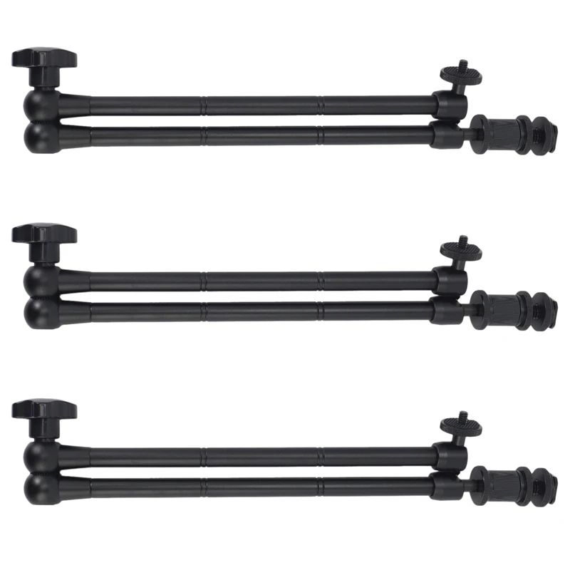 

New 3Pcs 20Inch Adjustable Articulating Friction Magic Arm With Hot Shoe Mount For LED Light DSLR Rig LCD Monitor