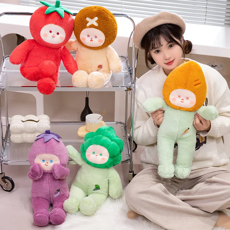 50cm Cartoon Vegetable Plush Doll Simulation Mushroom Tomato Carrot Eggplant Broccoli Soft Stuffed Plants Toys Gifts Home Decor