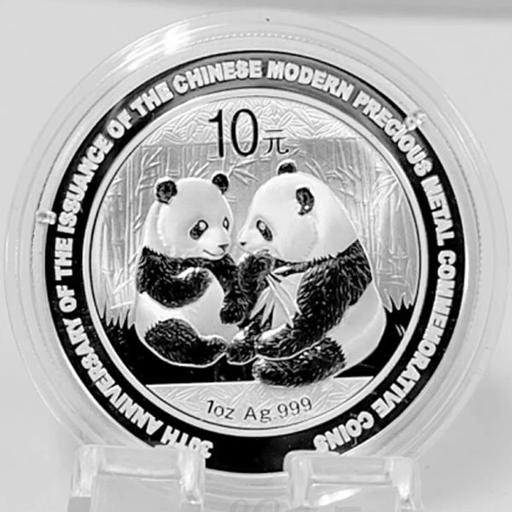 

2009 30th Anniversary of the Issuance of Modern Precious Metals in China Real Original 1oz Ag.999 Silver Panda Coin 10 Yuan UNC