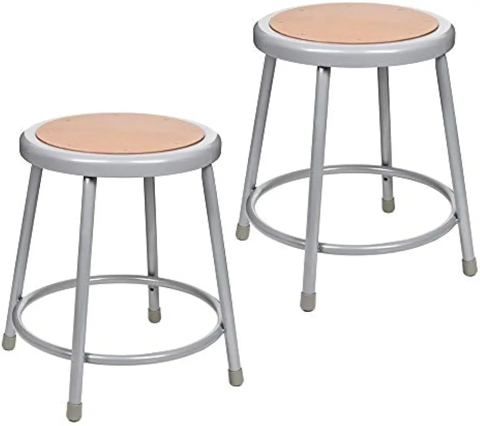 

(2 Pack) Grey Shop Stool, 18”, No Assembly Required
