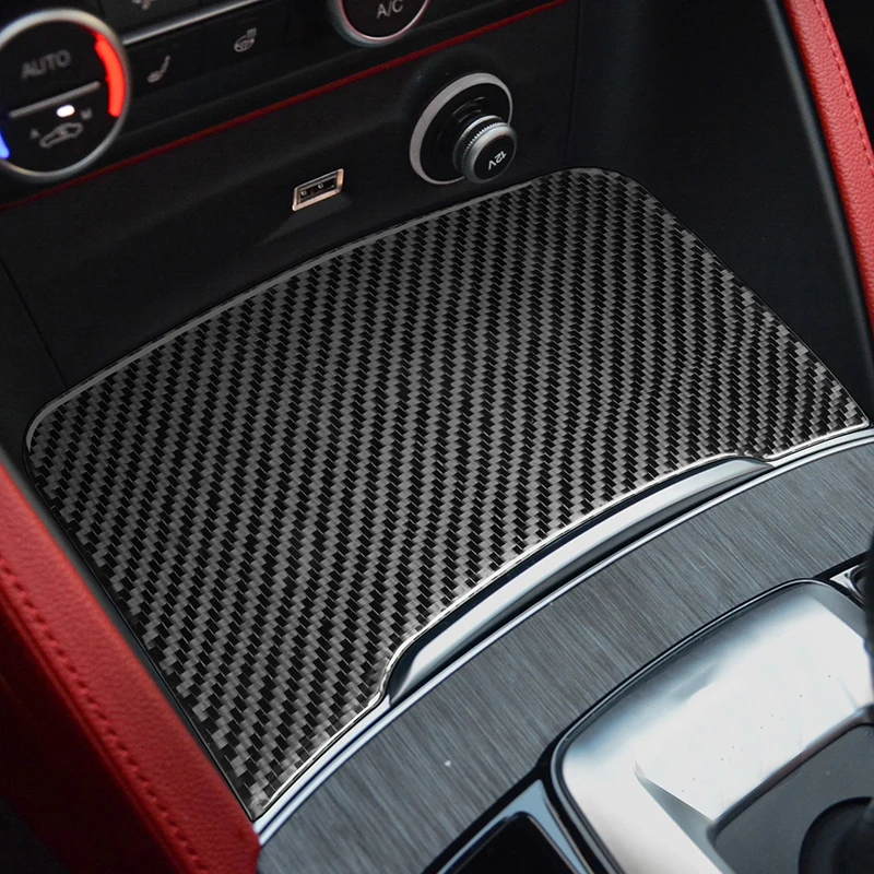

Center Console Storage Box Cover Decoration Carbon Fiber Car Stickers For Alfa Romeo Stelvio 2016-2022 Interior Accessories
