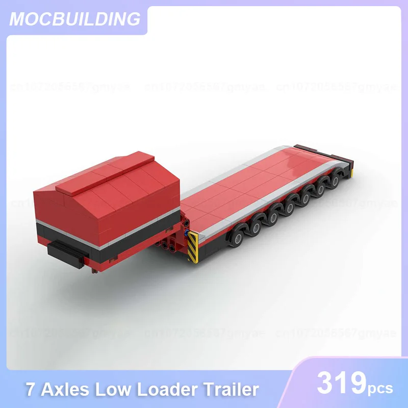 로우베드 중량 운송 트레일러 마모엣 모델 MOC 블록 DIY 조립 브릭스 운송 시리즈 교육용 장난감 선물