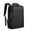 Leather backpack male fashion multi-functional backpack Business leisure student first layer cowhide computer bag Black -15.6 3