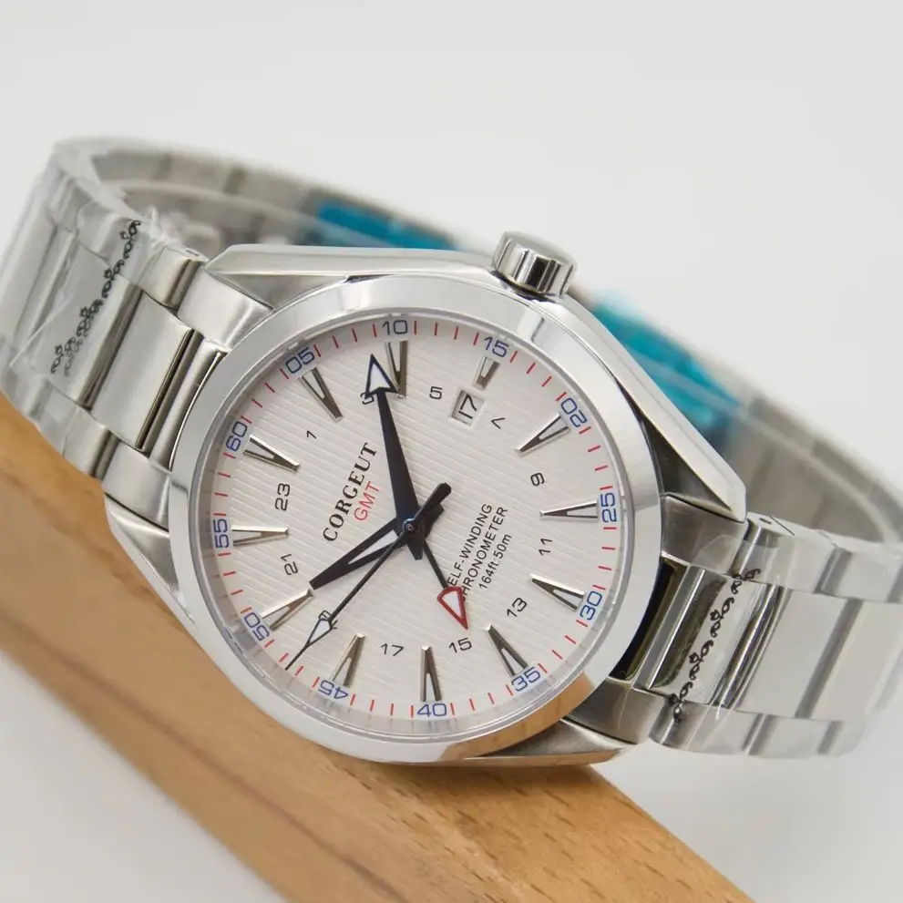 Corgeut GMT Automatic Mechanical Watch For Man Sapphire Crystal