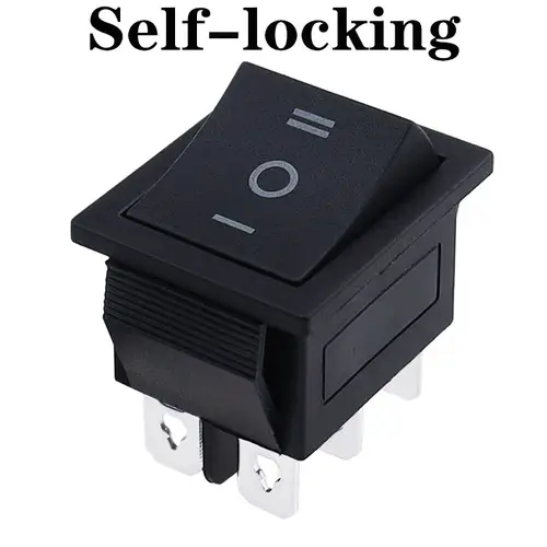 1PCS KCD4 25X31mm Black Rocker Switch 6 Pin 3 Position ON-OFF-ON Double Reset/Latch Switch 16A 250V 20A 25A 125VAC - Image 12