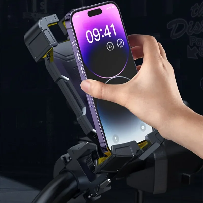 Mobile Phone Holder Motorbike Electric E-bike Mobile Phone Holder Riding Takeaway Rider Car Anti-shock Navigation Bracket Stable