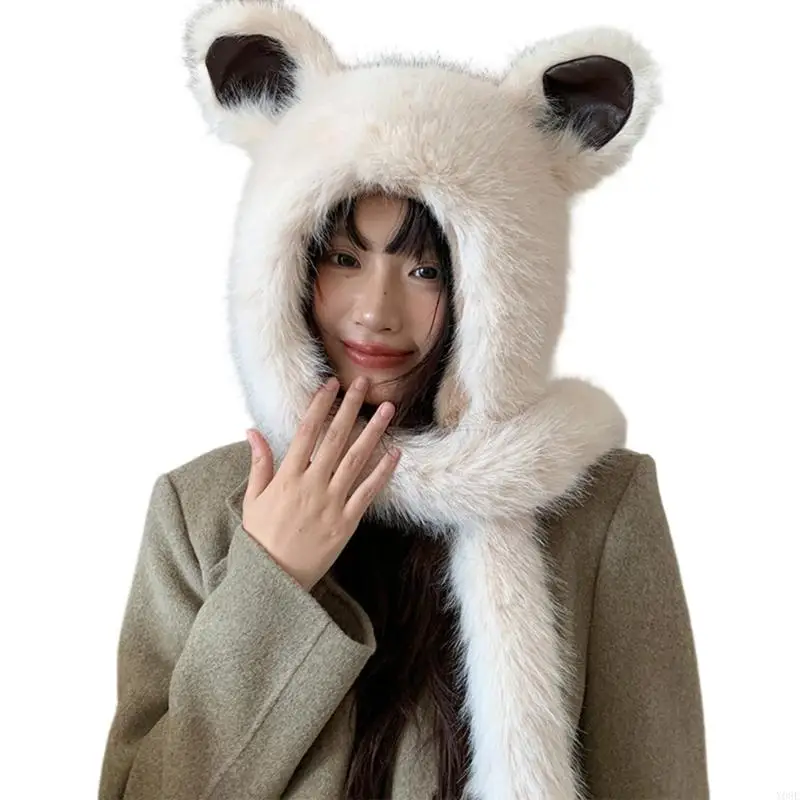 Unisex Warme Mütze Trappermütze Stilvolle Mütze Warme Mütze Uschanka-Mütze für Outdoor-Wintermaske zum Skifahren Camping Wandern – Detail 8