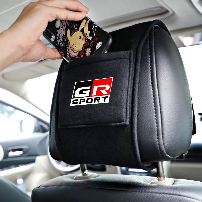 자동차 머리 받침 보호대 케이스 자동차 머리 받침 커버 Toyota GR Sport Gazoo Racing Yaris 86 Corolla Hilux Supra C-HR 액세서리