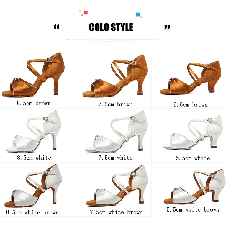 Women Latin Dance Shoes Ballroom Dance Shoes  Tango Soft Sole Jazz Shoes Girls Salsa Shoes 5.5/7.5/8.5cm Practice Sandals