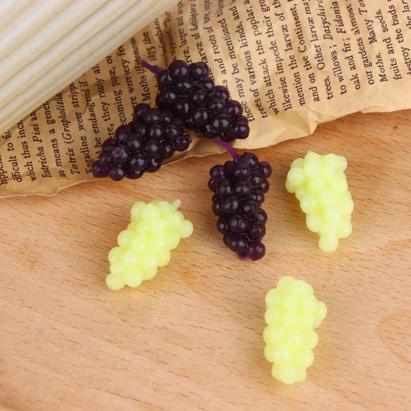 

6Pcs/set 1:12 Dollhouse Miniature Purple Green Grape Dollhouse Food Accessories