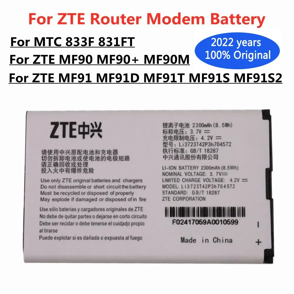 

4G Wifi роутер модемный Аккумулятор для ZTE MF91 MF90 MF90 + MF90M MF91D MF91T MF91S MF91S2 MTC 833F 831FT Li3723T42P3h704572