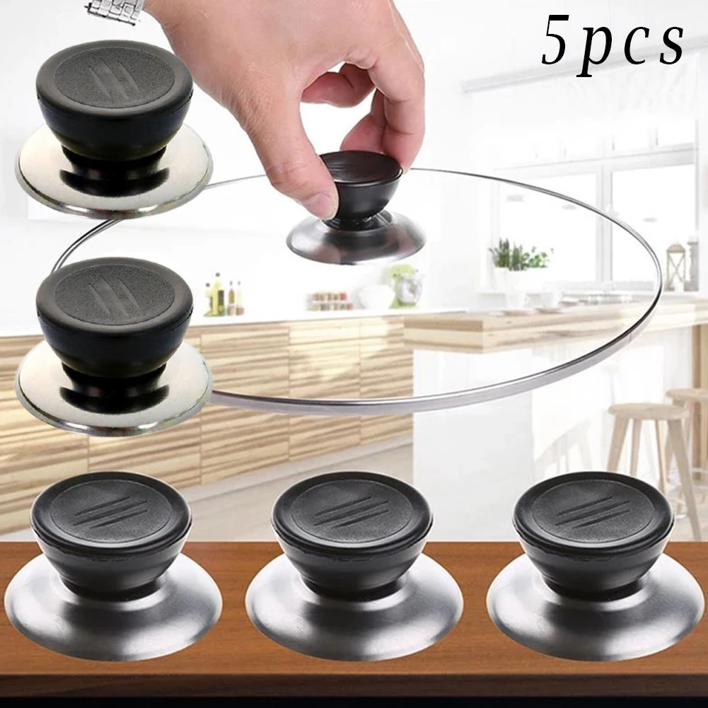 5 Pcs Universal Lid Knobs Cap Replacement Kitchen Cookware Pot Pan Lid Hand Grip Knob Handle Cover Pan Handle Kitchen Tools Pot Lid Knob