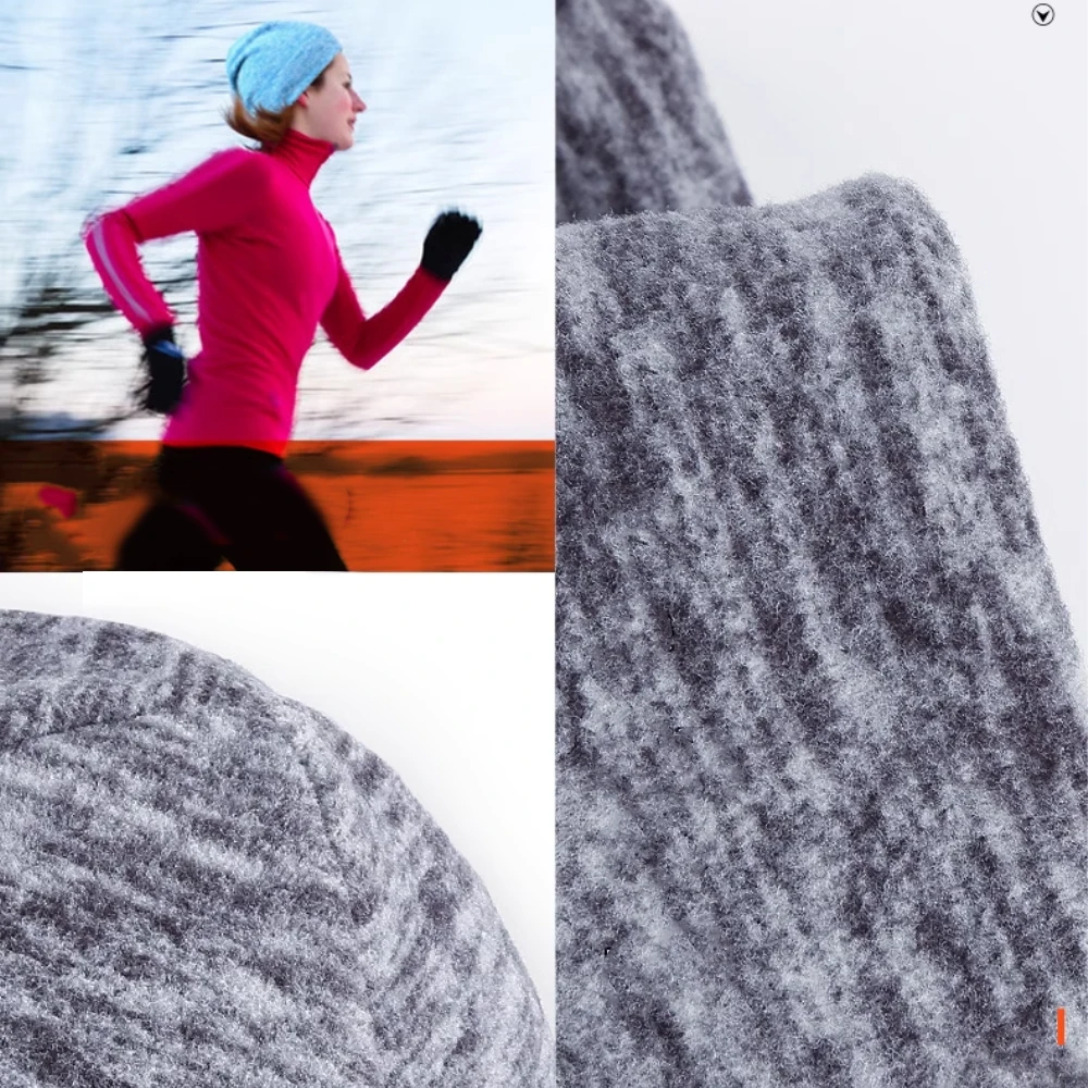 WRELS Winter Warm Cycling Cap Men's Balaclava Sports Knitted Hat Soft Beanie Velvet lining For Running Jogging Cycling Skiing