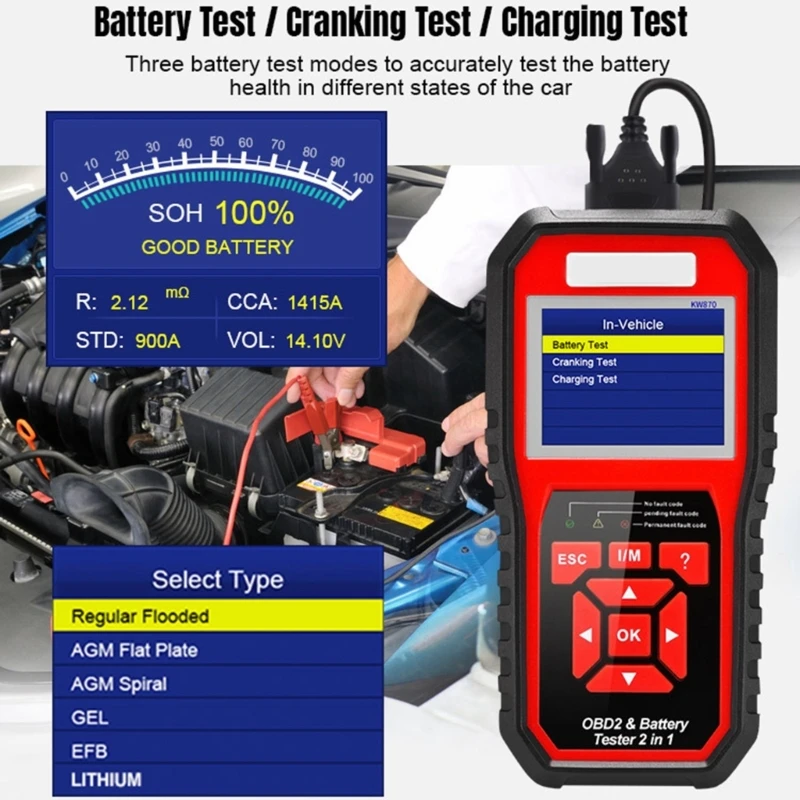 

Car Tester Scanner Code Reader for Quick Troubleshooting Fault Detection AOS