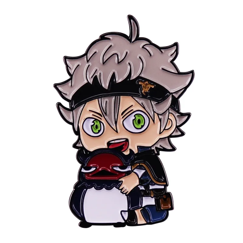 Anime Black Clover Asta Badges Enamel Pin Collar Lapel Pins Badge