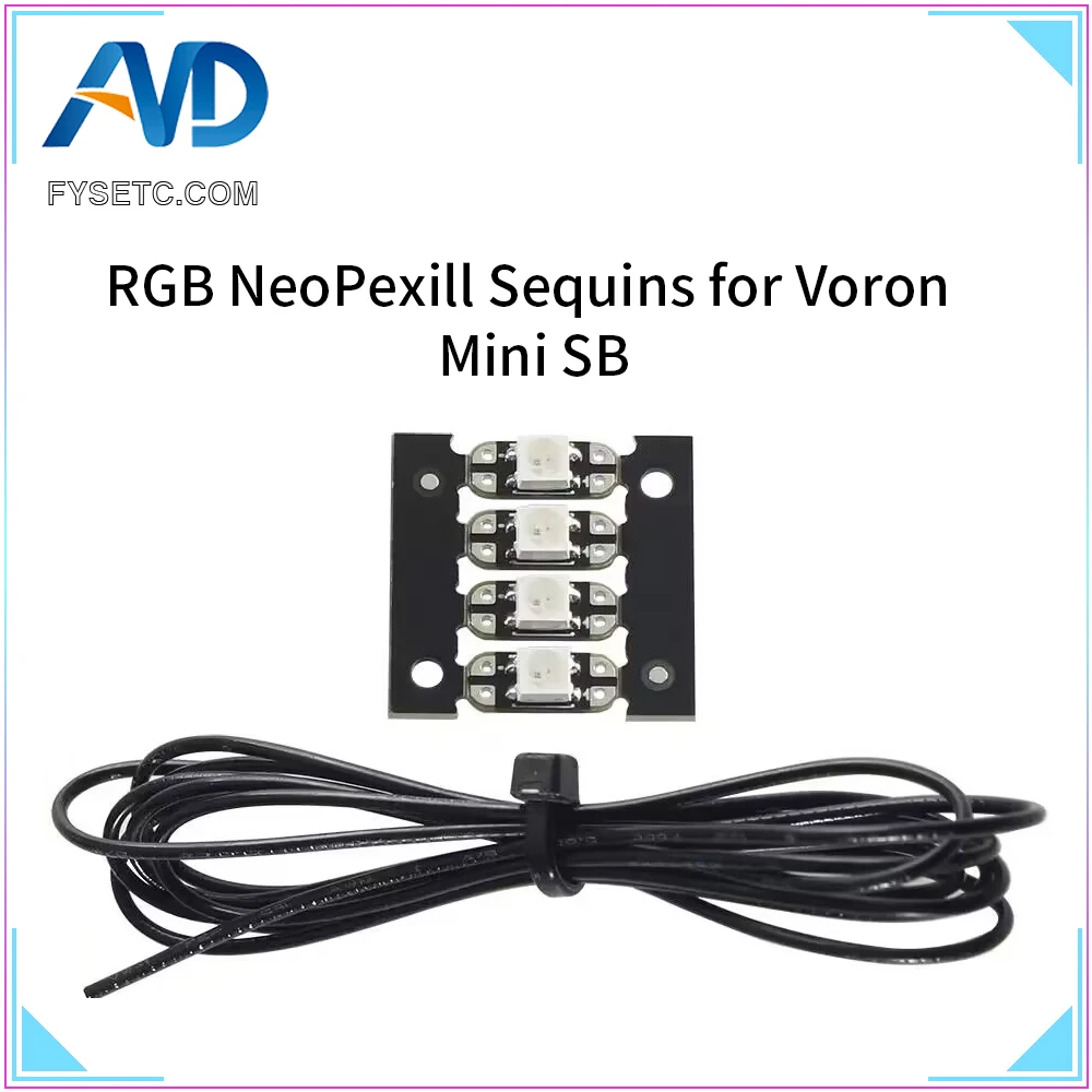 

FYSETC NeoPexill Sequins Board with 1M 26AWG Teflon wire and RGB LED WS2812 3535 Bright For Voron Mini SB Extruder