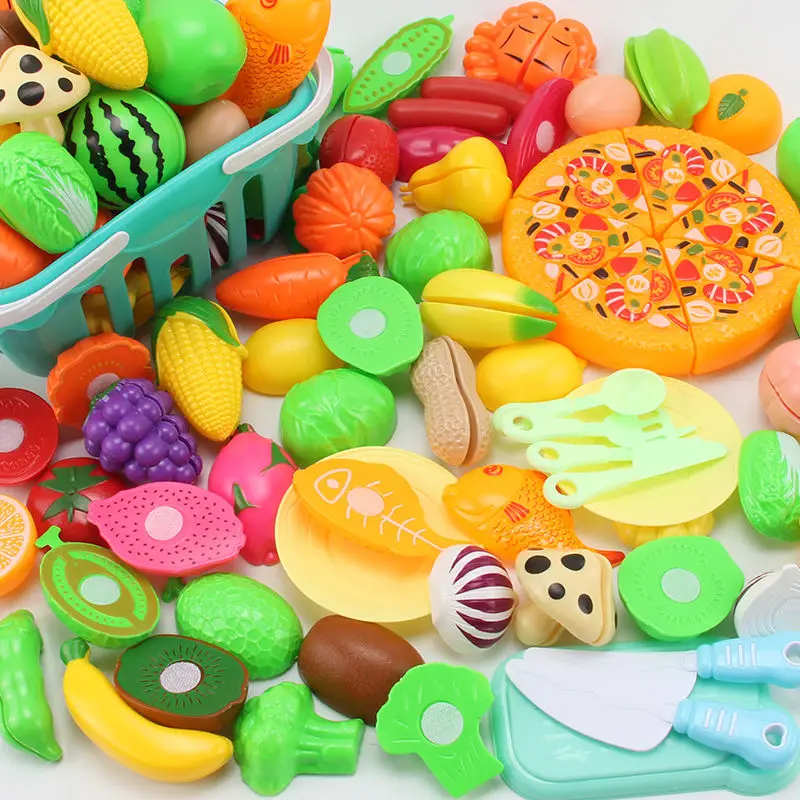 

Cutting Play Food Toy for Kids Kitchen Pretend Fruit &Vegetables Accessories Educational Toy for Toddler Children Gift Suit