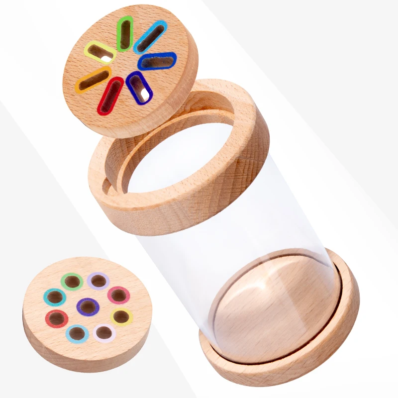 2 In 1 Color Sorting Game Multicolored Sticks Toys Color Classification Cup Transparent Acrylic Cup Body And 2 Lids color sorting game