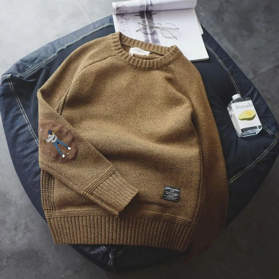 Men's Golf Wear Sweater Korean Edition Student Loose Thickened Knitwear Coat Autumn Style Pullover