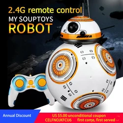 RC Robot 2.4G Remote Control With Sound Action Figure Upgrade Intelligent BB8 Ball Droid Robot BB-8 Model Toys For Children