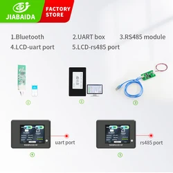 JIABAIDA Accessories Bluetooth Module UART RS485 LCD Displayer For Lithium Battery Smart BMS 3S-20S With Communication Function