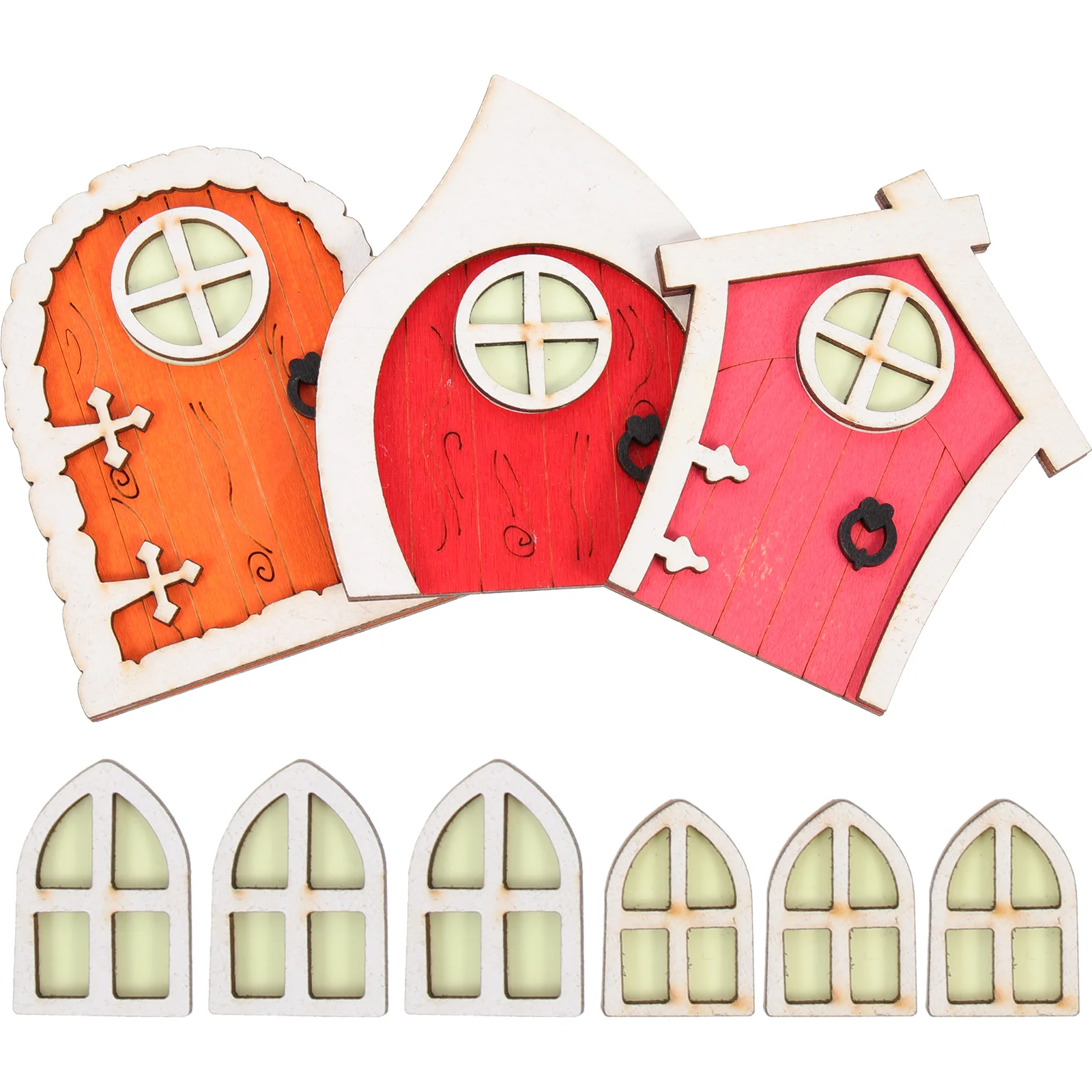 

3 Sets Dollhouse Elf Gate Garden Tree Decor Fairy Door for Small Wood Miniature Wooden