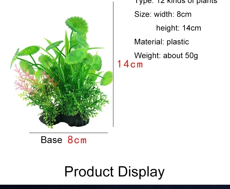 Title 2, 14 Kinds Artificial Aquarium Decor Plants Water...