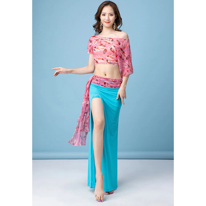 

Korea Belly Dance Costumes for Women Long Skirt Goddess Oriental Dance Training Suit For Women Dancing Wear Practice Outfit