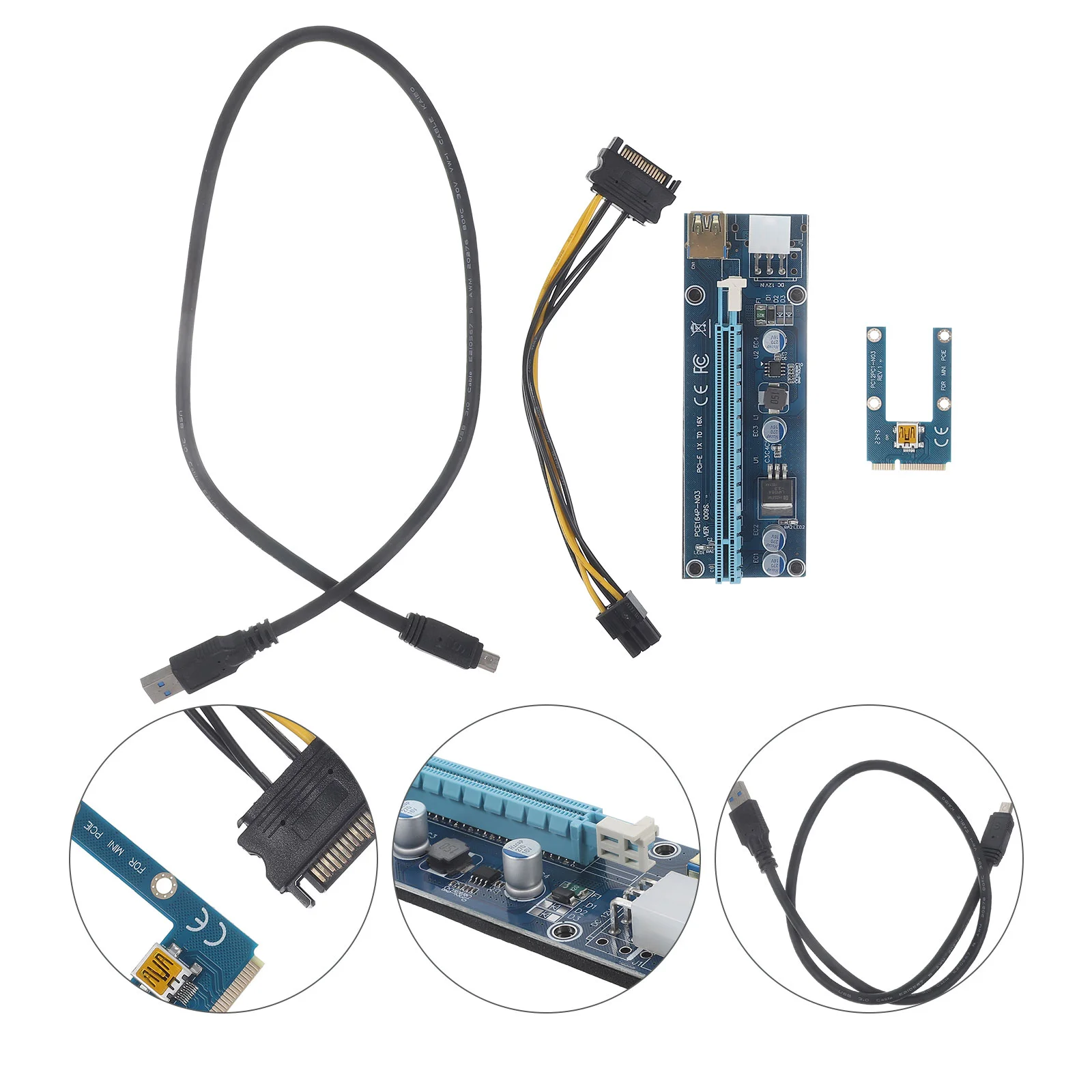60cm 미니 PCIe - PCI-E x16 외장 GPU 어댑터 케이블 (카드 독립형 컴퓨터 부품, 노트북 액세서리, 외장 그래픽)