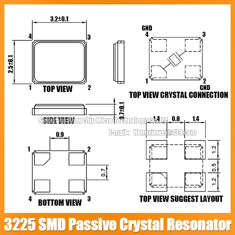 3225 48M 48MHZ 48.000MHZ SMD Passive Crystal Resonator 8PF 10PF 12PF 20PF 10PPM 2P High Precision Quartz Resonator 10PCS