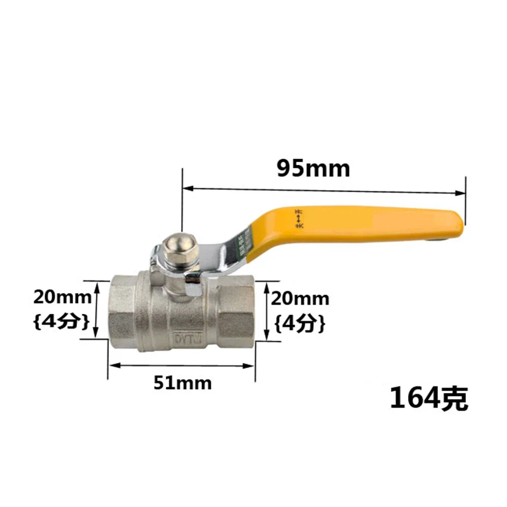 1pcs for 4 Points Full Copper Gas Valve Dn15 Inner Wire Copper Gas Valve Ball Water Main
