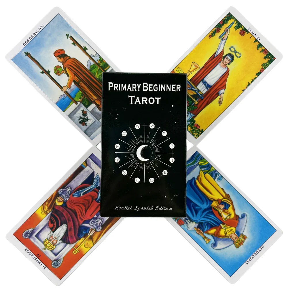 

English&Spanish Primitive Tarot Cards For Beginners A 78 Deck With Paper Book Oracle Rider Divination Edition Board Games