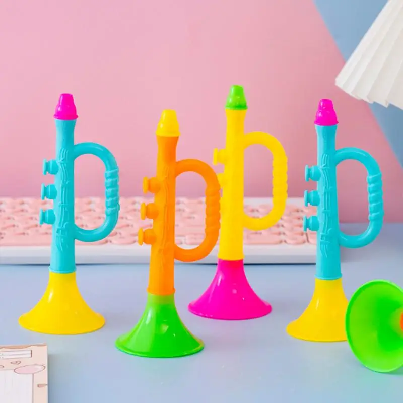 Trumpet For Kids Noise Maker Toys Unique Novelty Bright Color Musical Trumpet Horn Toys Simulation Instruments