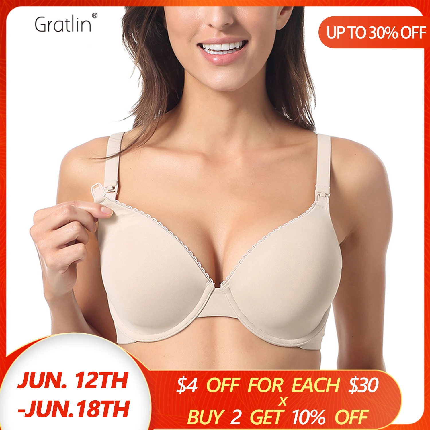 Full Coverage Underwire Nursing Bra Padded Maternity Nursing Bras