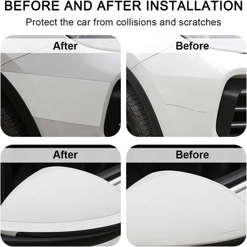High quality K5D Transparent carbon fiber Car Door Protector Stickers Anti Scratch Tape Auto Trunk Sill Scuff Protector Film - Image 5