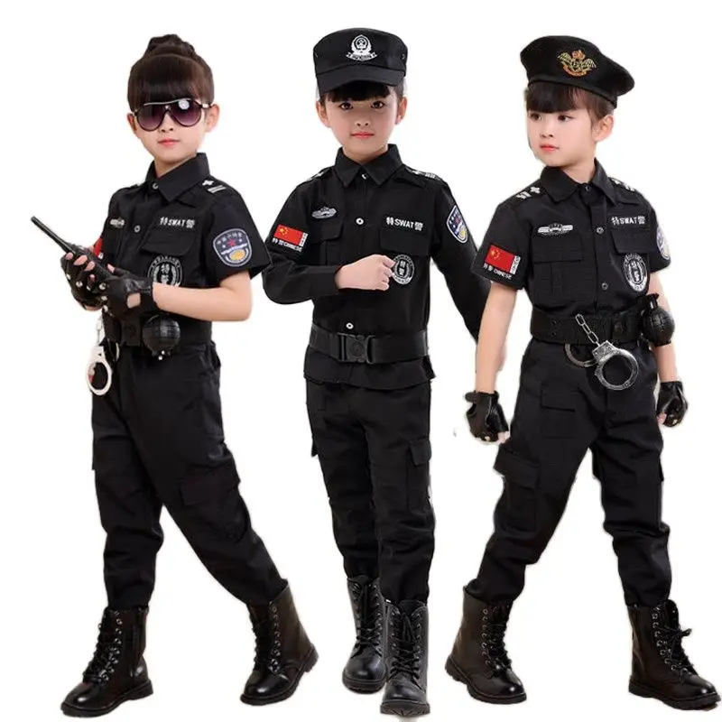 Kinder-Polizisten-Kost-me-Polizei-Cop-Cosplay-Armee-Polizei-Uniform ...