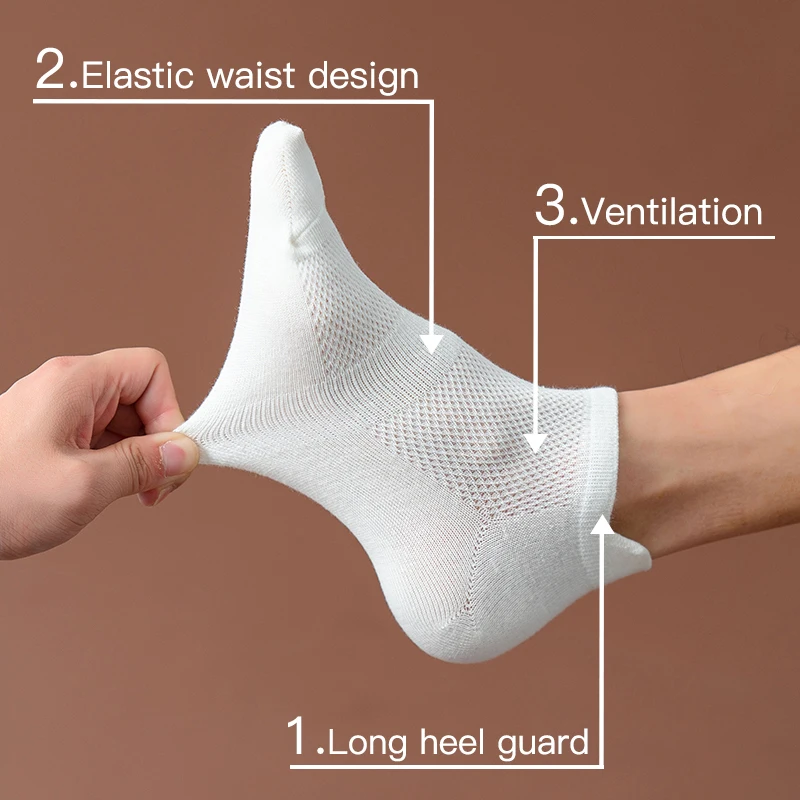 4 Pairs/Lot Men's Ankle Cotton Short Socks Fashion Breathable Mesh Comfortable Casual Pack Street Fashions High Quality Sock