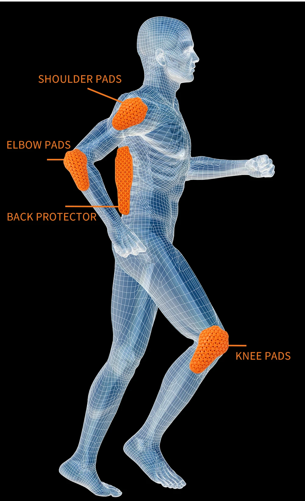 WOSAWE CE2 오토바이 라이딩 천 메모리 리바운드 등 척추 보호 모토 재킷, 탈착식 보호 기어 내장