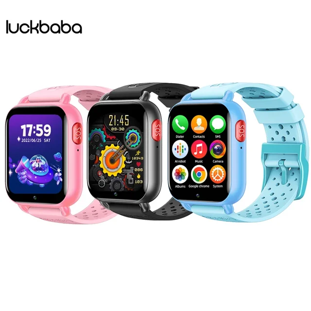 Android 9.0 Smart Students Kids 4G GPS Trace Locate Blood Oxygen Heart Rate Monitor Wristwatch SOS Voice Video Call Phone Watch