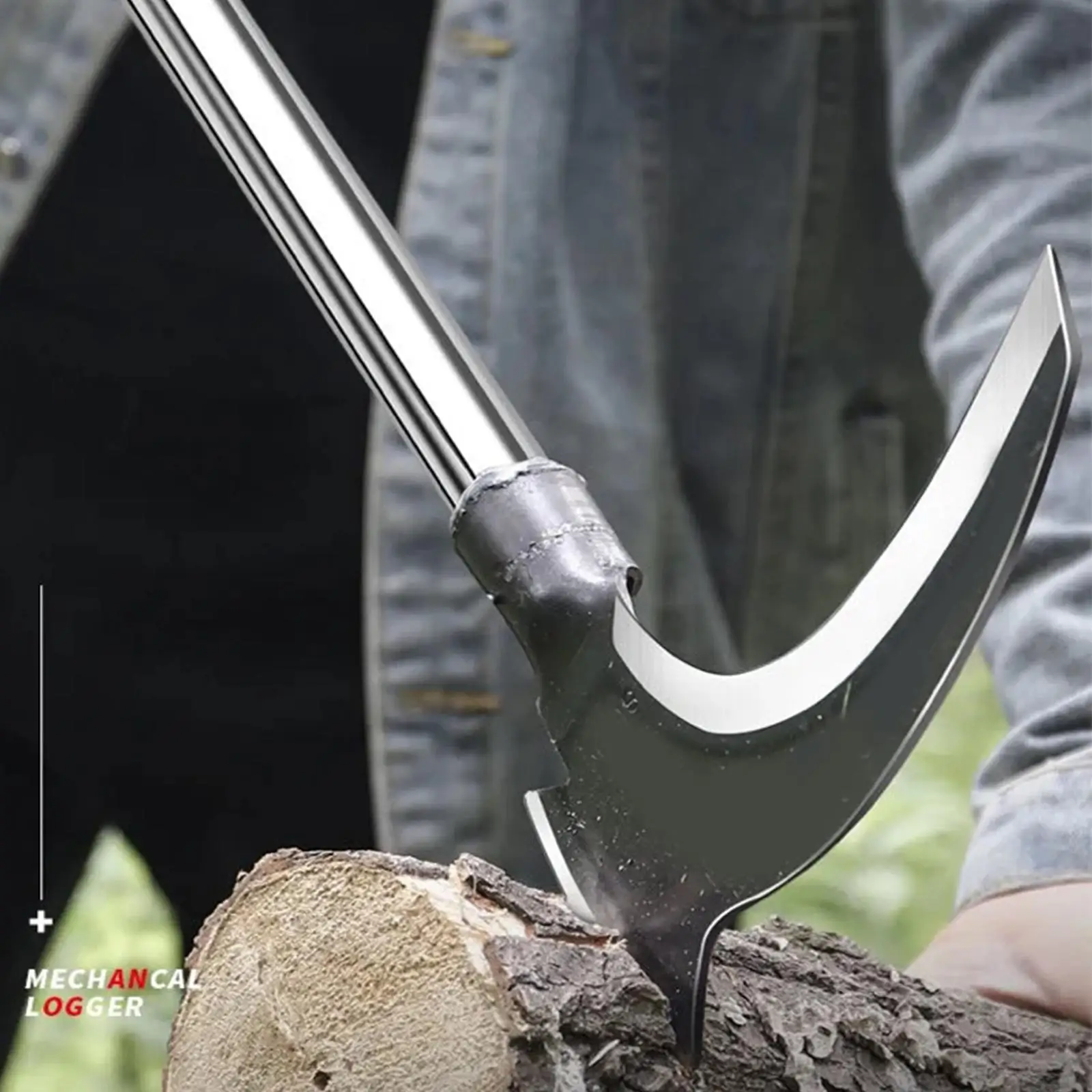 Double Sickle Chopping Scythe Axe Wood Chopping Trees Cutting Grass Machete Tools Multifunctional Weeding Agricultural Tool weeding tool camping axe
