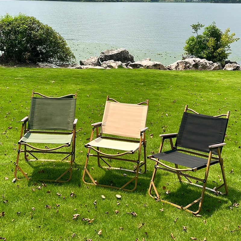 Sample Design Camping Stackable Portable Camp Aluminum Kermit Leisure Chair Wood Outdoor Folding Lightweight